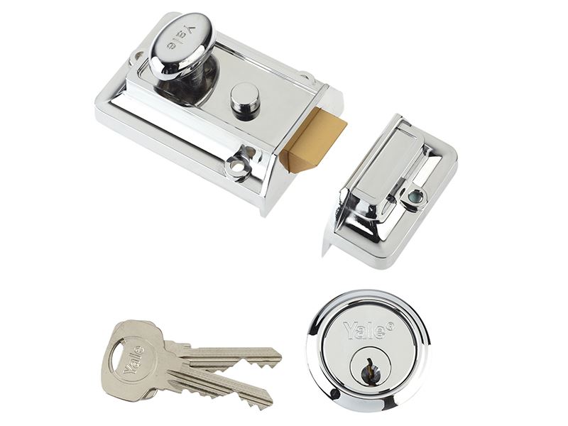 Yale P77 60mm Backset Nightlatch with Chrome Finish