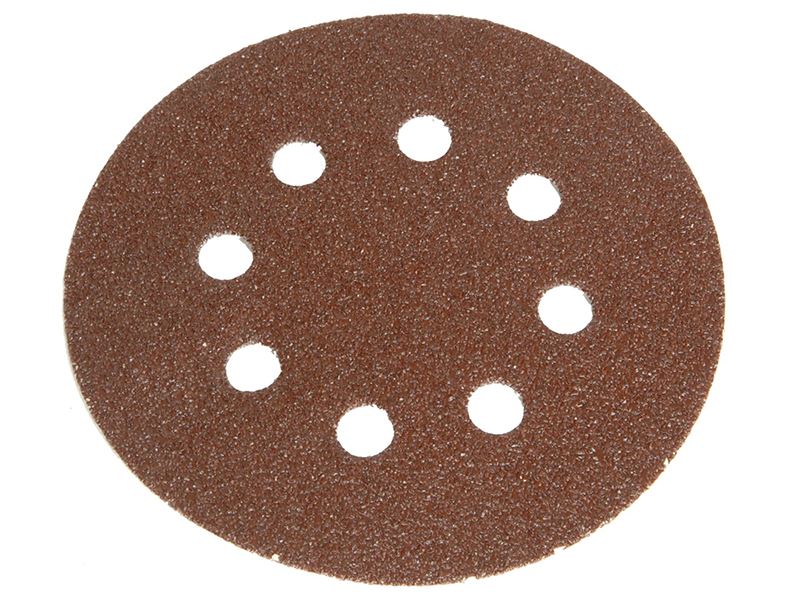 Faithfull Hook & Loop Sanding Disc, 150mm, DID2, Medium Fine, Pack of 5
