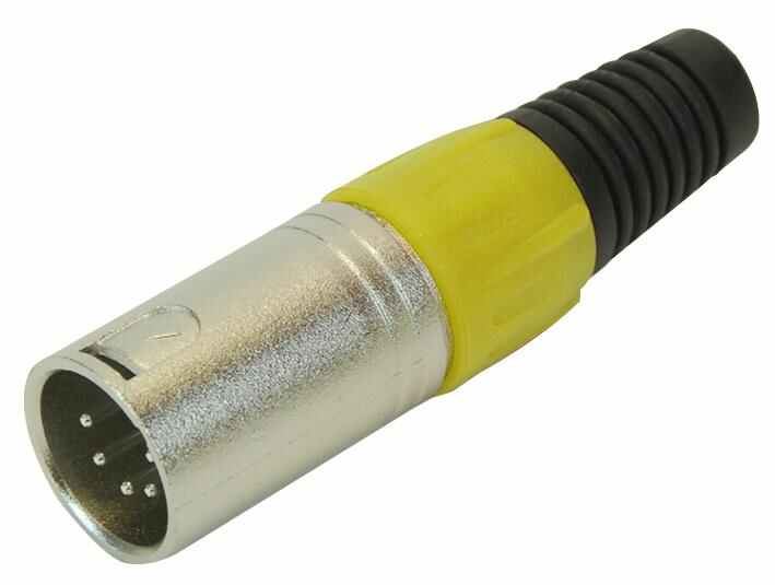 Pro Signal Connettore XLR a 5 Poli con Sollievo dello Sforzo Giallo