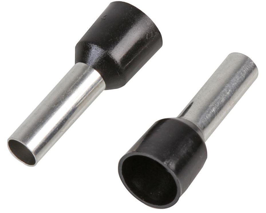 PRO POWER German Single Ferrule 6mm, Black, Pack of 100