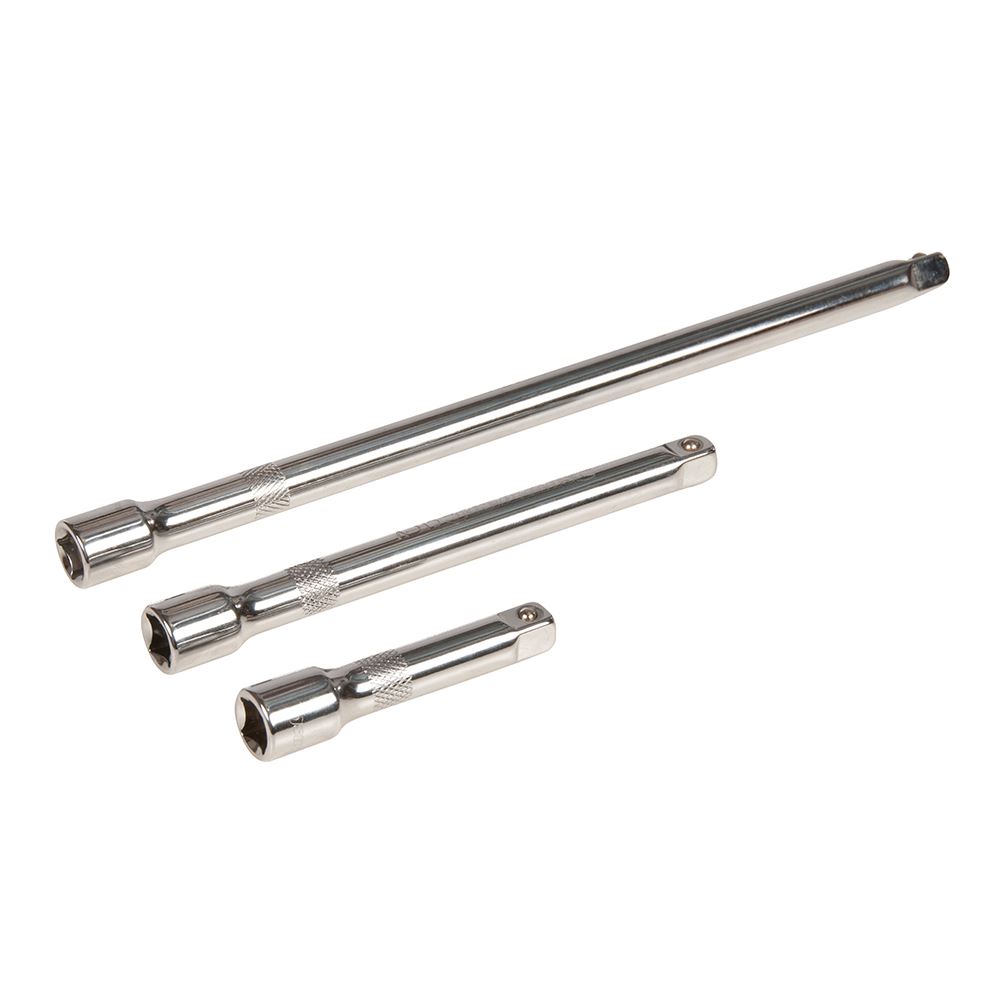 Silverline 익스텐션 바 세트, 3피스, 3/8″ 드라이브, 크롬 도금