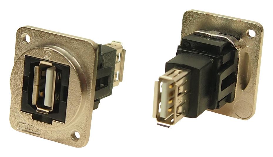 CLIFF USB 2.0 A Connecteur Panneau Passe-fil Métallique