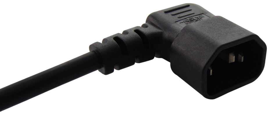 MULTICOMP IEC C14 Καλώδιο Δικτύου με Ορθή Γωνία, 10A, 2m, Μαύρο