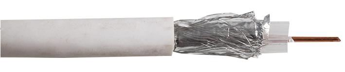PRO POWER Cavo Coassiale RG6U, Bianco, Bobina 100m