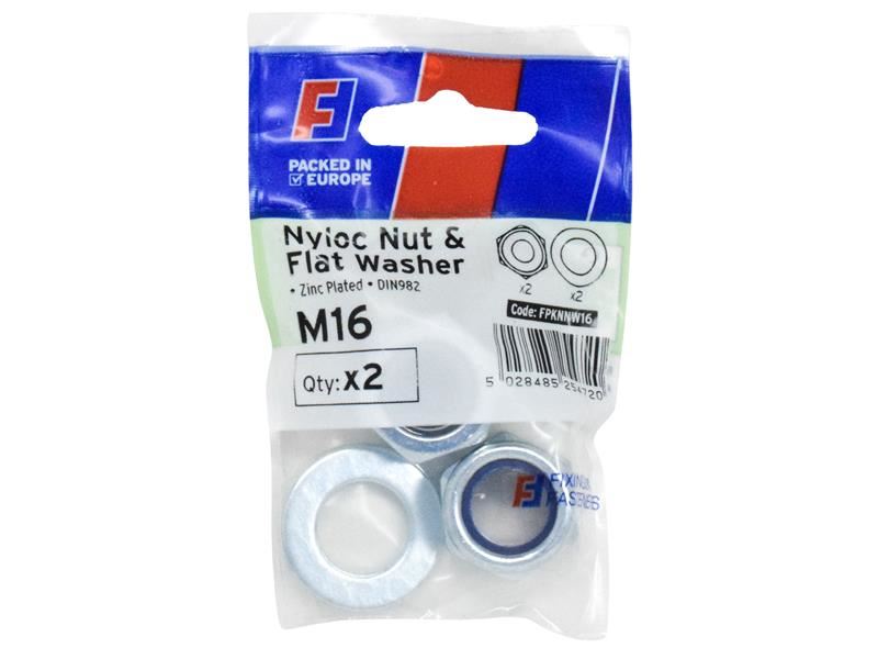ForgeFix ナイロン付きナット＆ワッシャー M16 フォージパック 2個入り