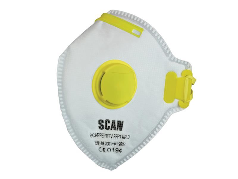 Scan Fold Flat Disposable FFP1 Mask, Valved (Pack of 10)