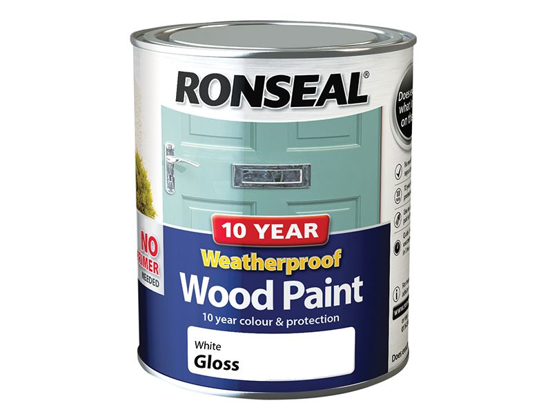 Ronseal Cat Kayu Tahan Cuaca 10 Tahun Putih Kilat 750ml