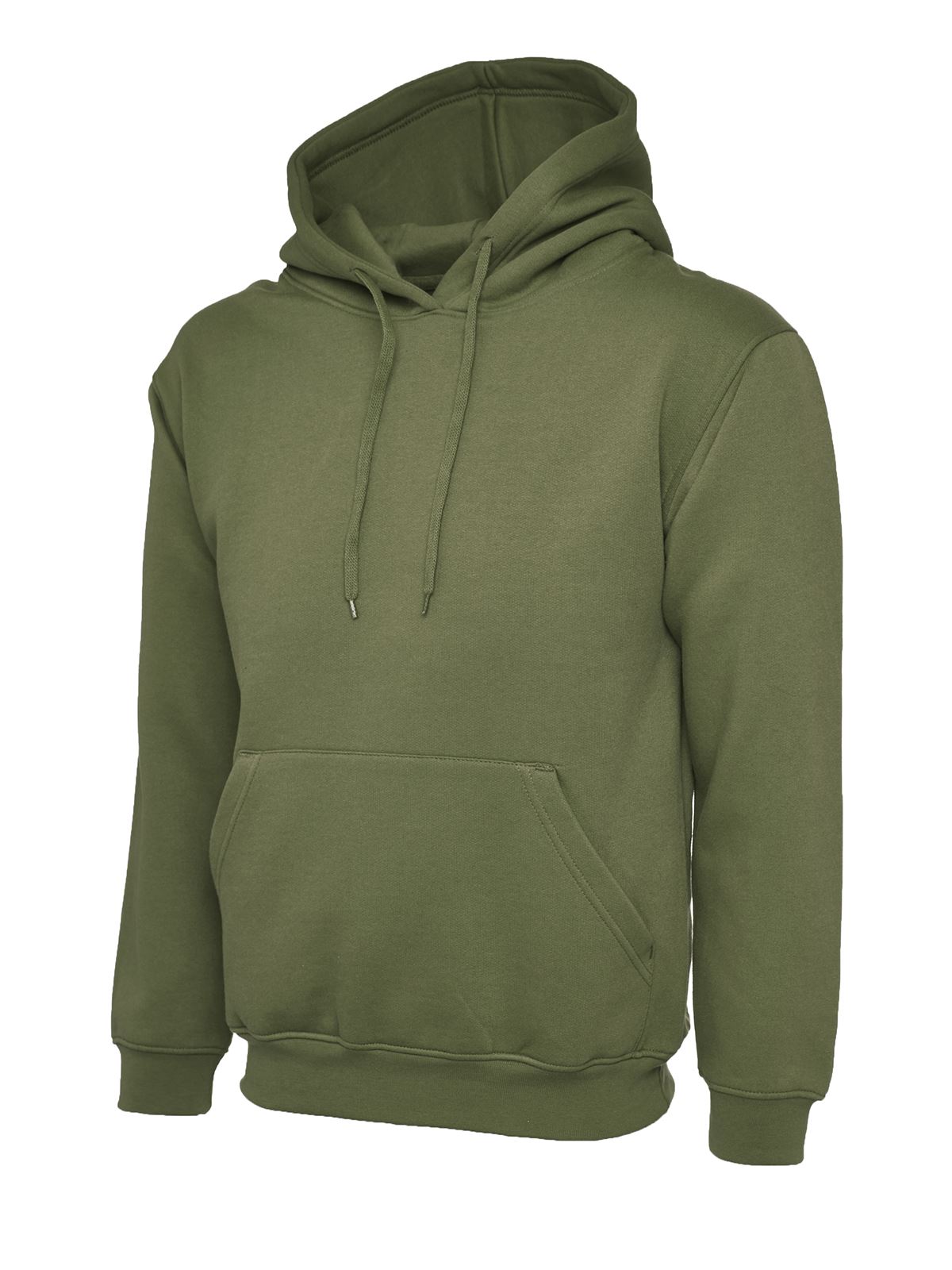 Uneek Unisex Classic Hooded Sweatshirt - Olive, Size M