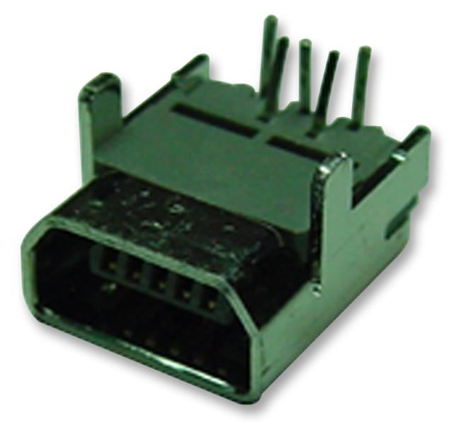 MOLEX - Sócas USB Mini-AB, Dúnadh Tairseach, 5-Bhealach Cearnach