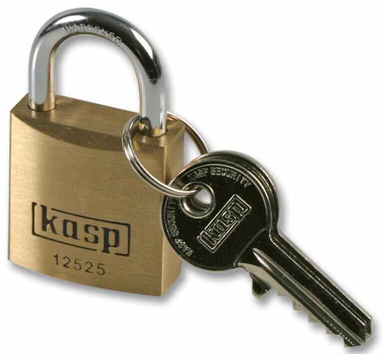 KASP Premium Cadenas en Laiton, 25mm, Arc en Acier Trempé