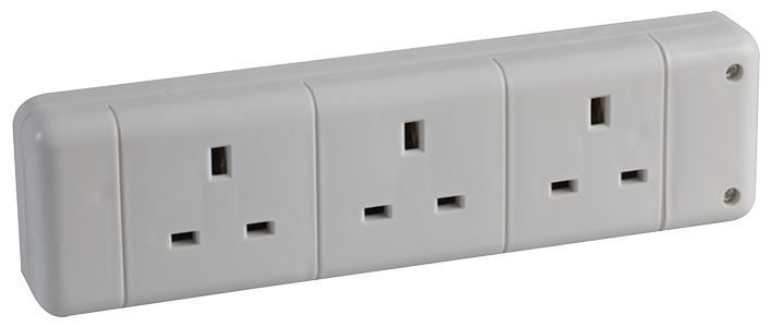 Prise multiple PRO ELEC 3 prises, 13A, prise UK