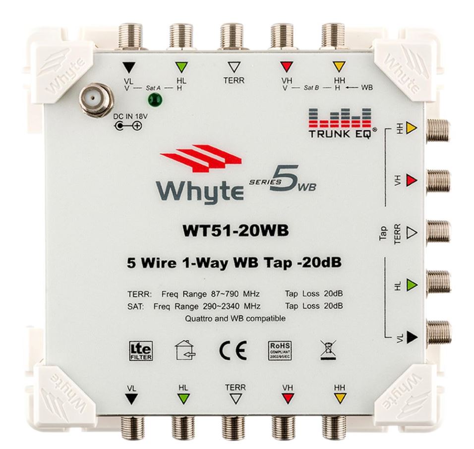 WHYTE WT51-20WB Series 5 WB Tap, 5-Wire, 1-Way, -20dB