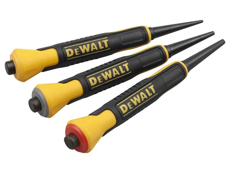 DEWALT Duurzaam 3-delig stalen ponsset (0,8mm, 1,6mm, 2,5mm)