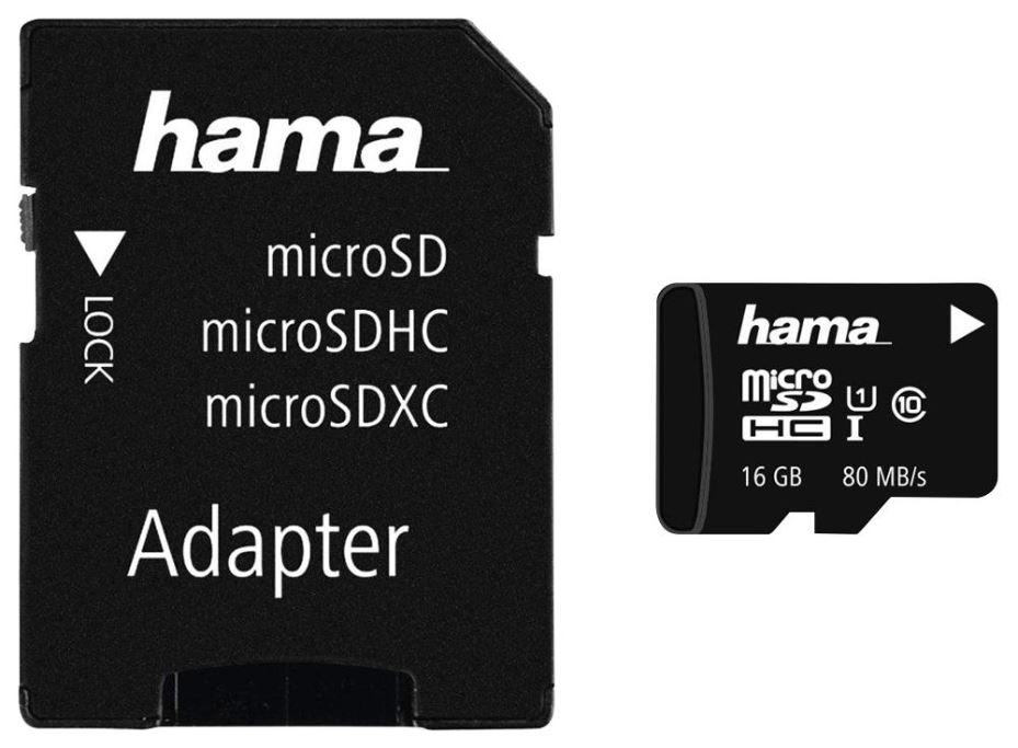HAMA - Kad Memori MicroSDXC Kelas 10 16GB UHS-I 80MB/s