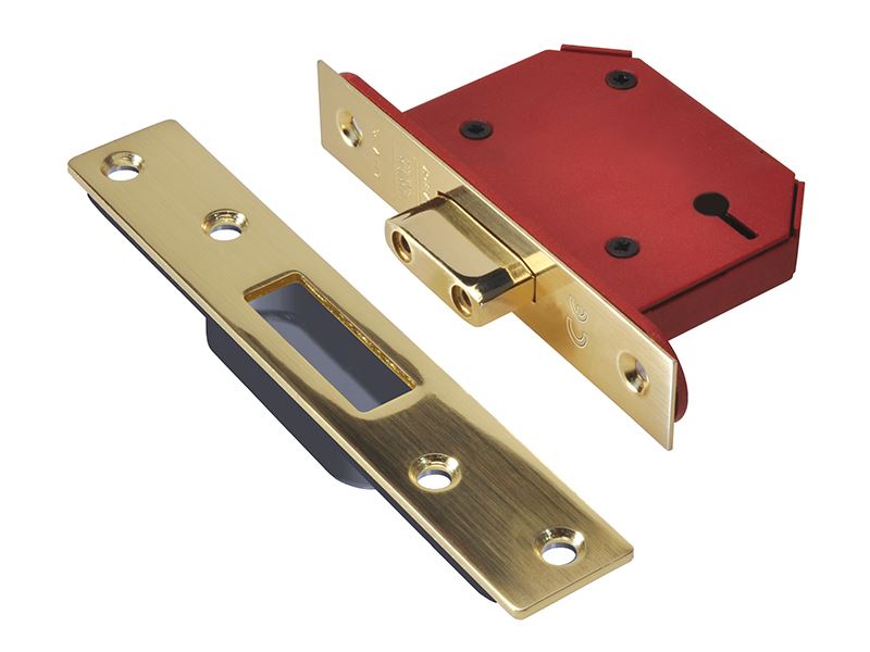 UNION StrongBOLT 2103S 3 Lever Mortice Deadlock, Brass, 81mm