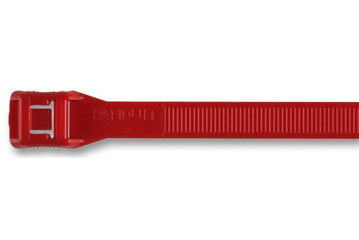 PANDUIT Attaches-câbles Belt-Ty profil bas 8,9mm x 358mm, Rouge (Lot de 100)
