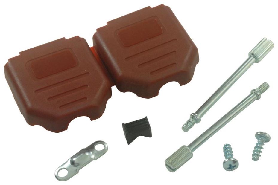 Capot D-Sub 9 broches MH CONNECTORS, plastique, entrée supérieure, rouge