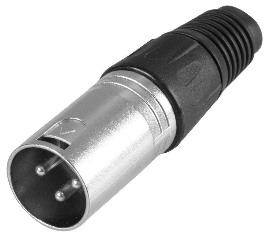PRO SIGNAL Plug XLR de 3 Polos, Preto, Montagem em Cabo