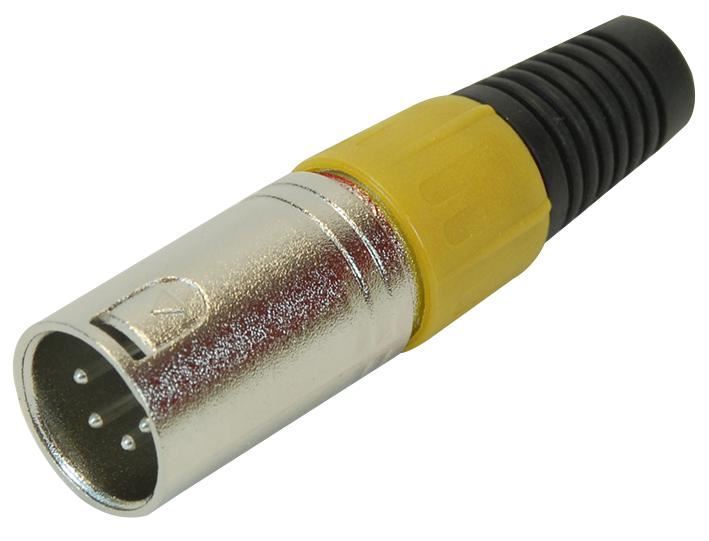 PRO SIGNAL 4-Pole XLR Plug with Yellow Strain Relief