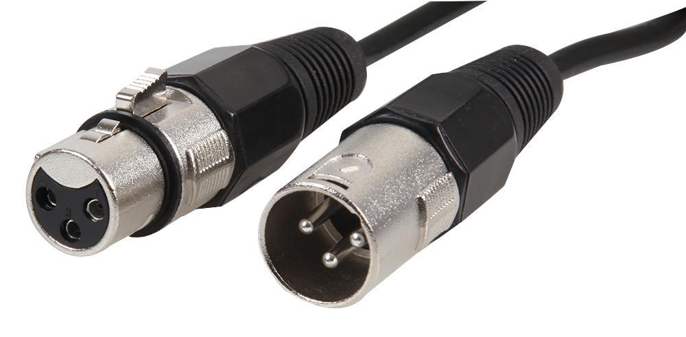 PRO SIGNAL 3-Pin XLR Male to Female Microphone Cable, 10m, Black
