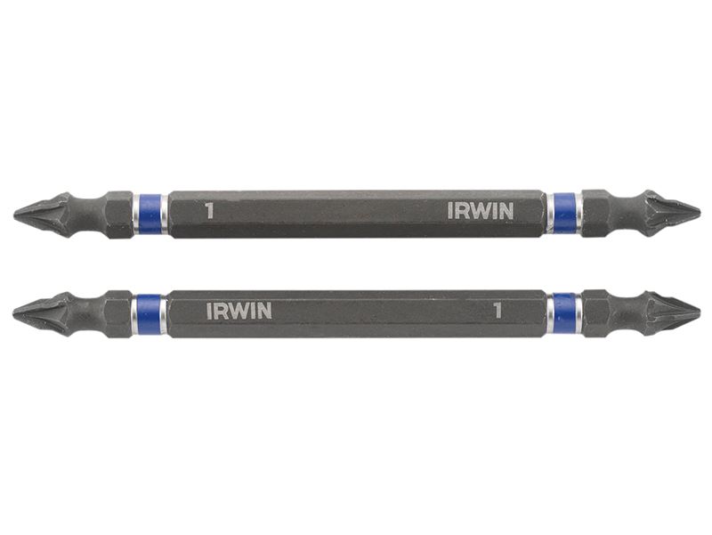 IRWIN Embout de Tournevis à Double Extrémité PZ1 Impact, 100mm (Lot de 2)