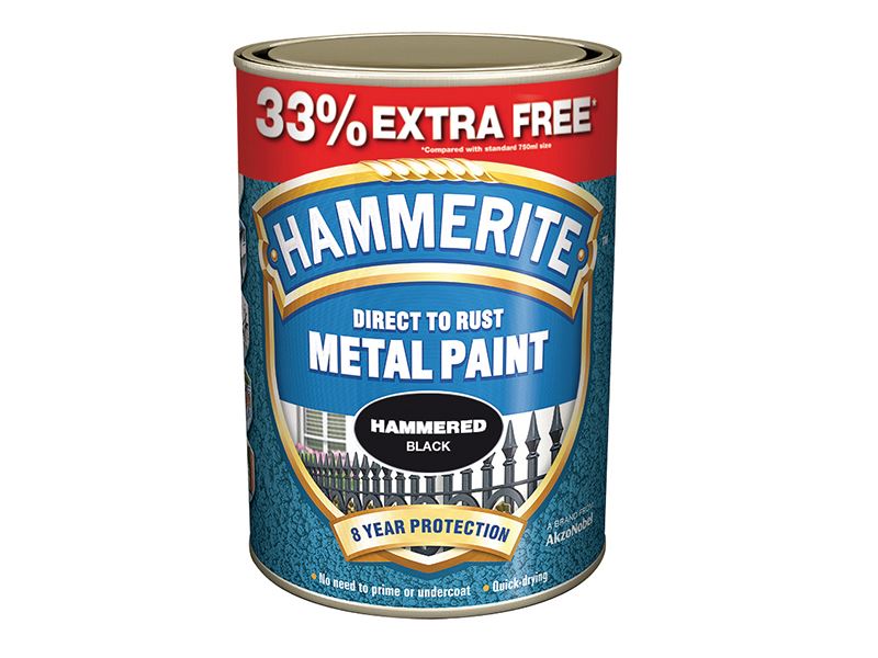 Hammerite Cat Logam Kesan Tukul Direct to Rust 750ml + 33% Warna Perak