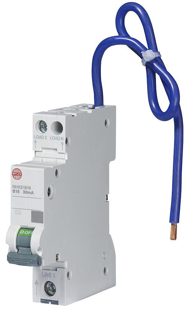 Wylex 16A RCBO Single Module, Type B, 30mA