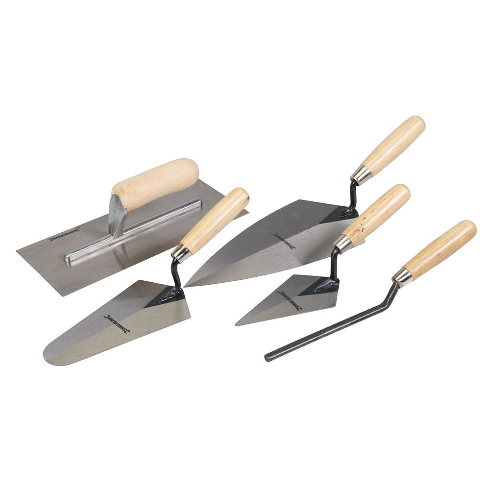 Silverline Trade Trowel Set, 5-Piece, Carbon Steel