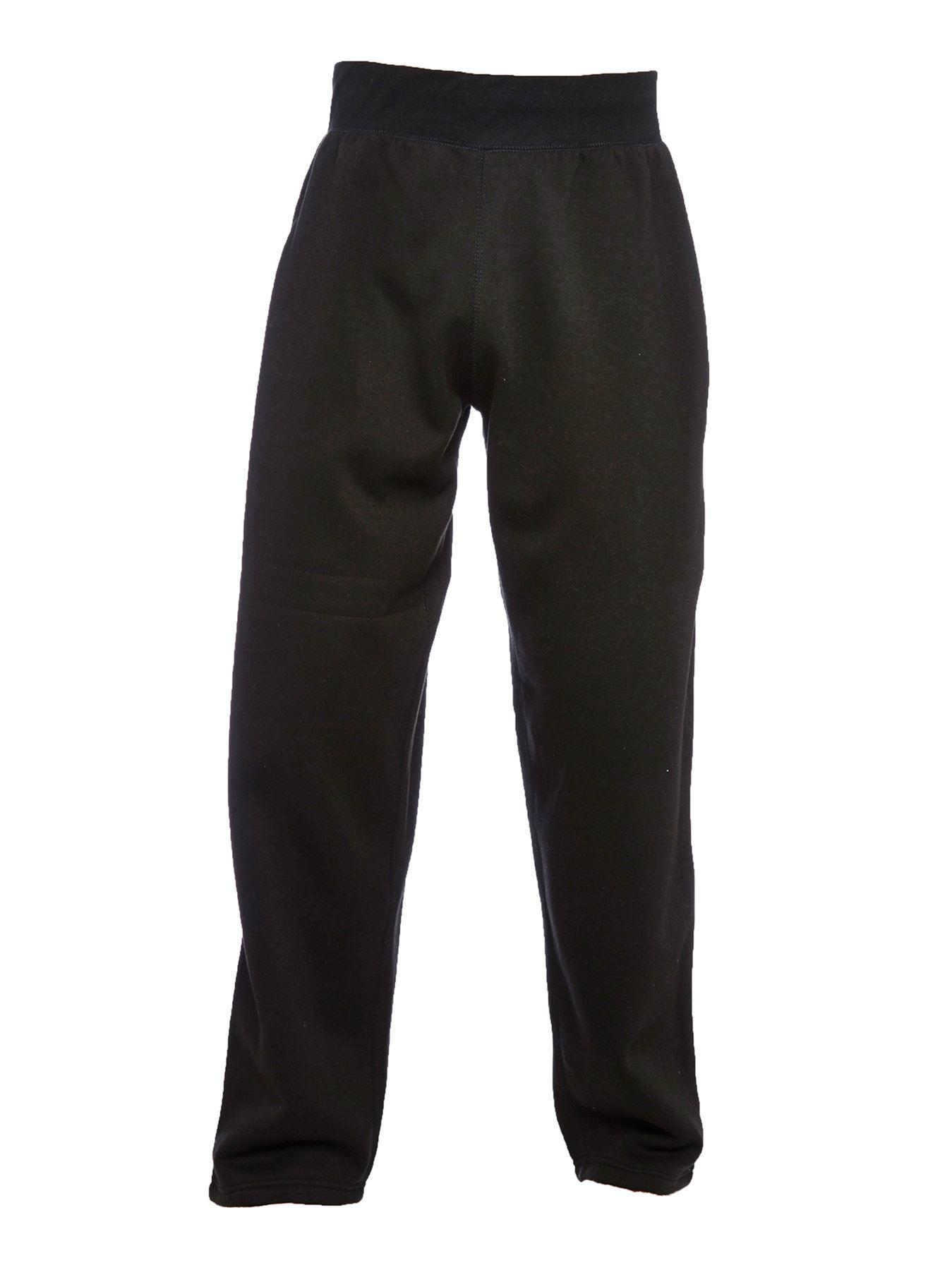 Uneek Kids' Jogging Bottoms, Black, 50% Polyester 50% Cotton, Size 11/13 YRS