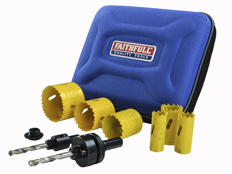 Faithfull Kit Universal de Serras Copos para Canalizadores, Varipitch, 19-57mm,
