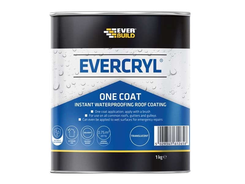 Everbuild EVERCRYL® One Coat Clear Roof Repair Compound, 1kg