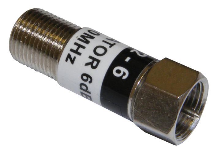 SAC Atenuador F-Type 6dB, Fêmea para Macho, 5-2400MHz