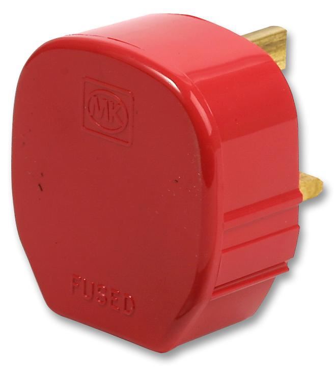 MK Toughplug 13A UK Mains Plug, Red