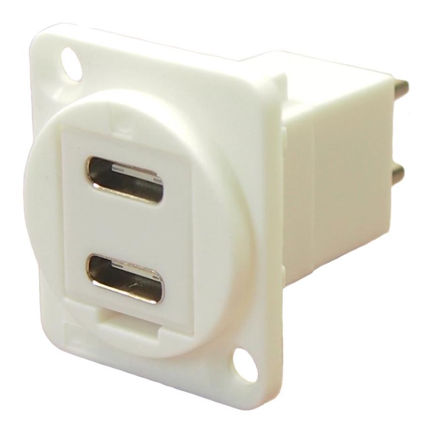 CLIFF Adaptador Dual de Conectores USB C a Enchufes, Blanco