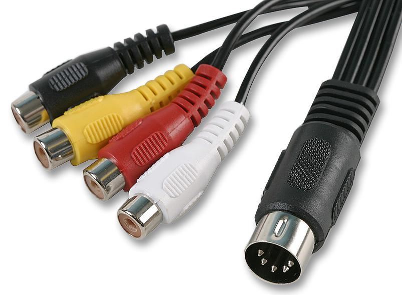 PRO SIGNAL - Cábla 5 Biorán DIN go 4x RCA, 200mm, Dubh