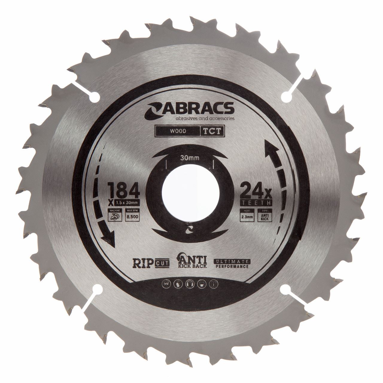 Abracs TCT18424 184mm 24T Cirkelzaagblad voor Hout