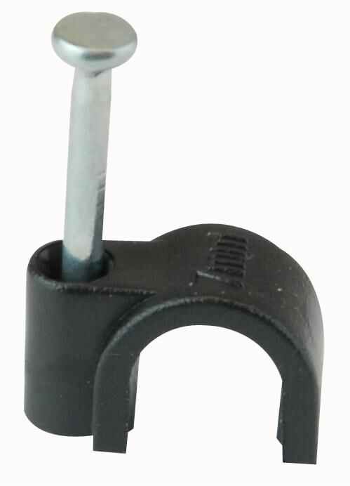 PRO POWER - Runde Kabelclips Schwarz 7,0mm 100er Pack