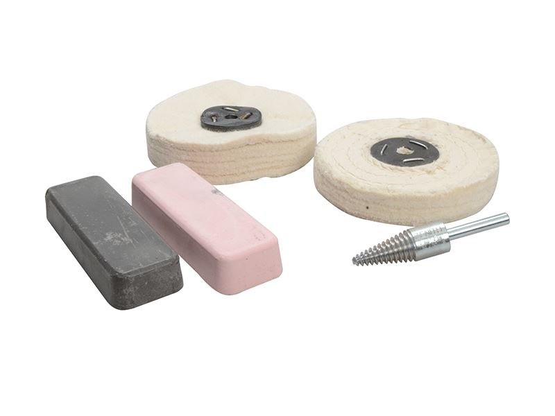 Zenith Profin Ferrous Metal Polishing Kit - Grey & Pink Bars, 4in Buffs