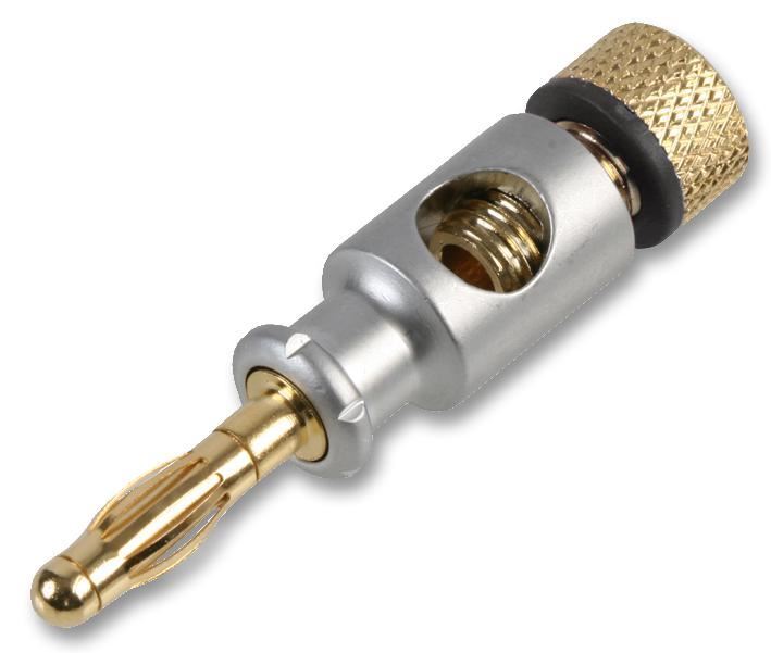 PRO SIGNAL Conector de 4mm, Dorado/Chrome, Negro