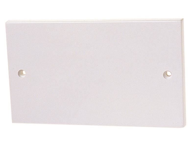Dencon Double Blanking Plate, White, Moulded Plastic