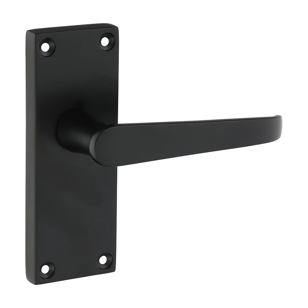 Poignées de loquet droites style victorien Timco, Zinc noir mat, 114x42mm (Lot 