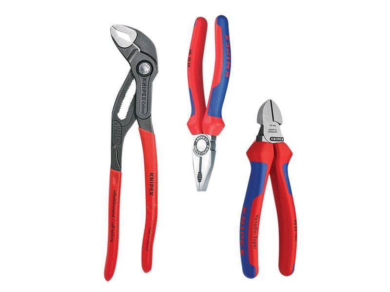 Knipex Lot de pinces 3 pièces, haute qualité, poignées antidérapantes