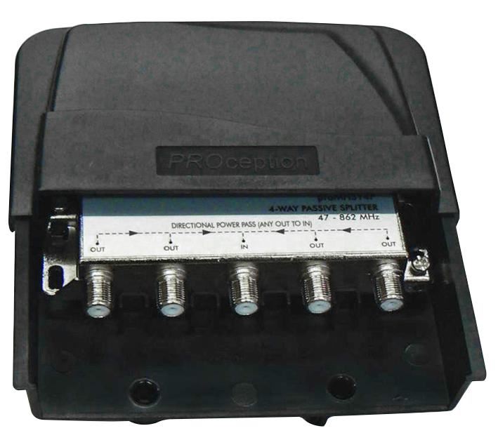 PROCEPTION 4-Weg Passieve Mastkopsplitter, 1-In-4-Uit, Gegoten Behuizing