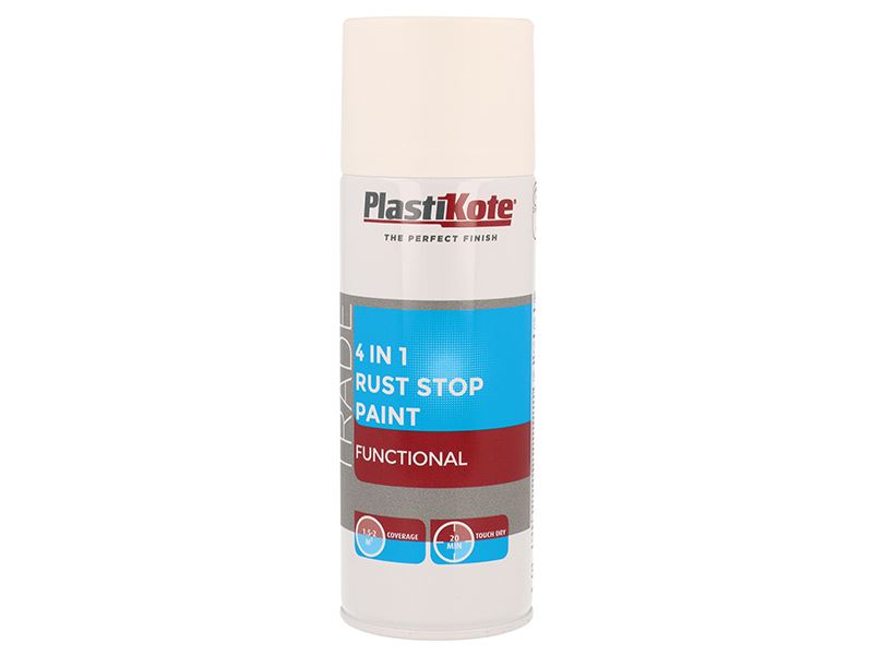 PlastiKote - Cat Semburan 4-dalam-1 Penghalang Karat, Putih, 400ml