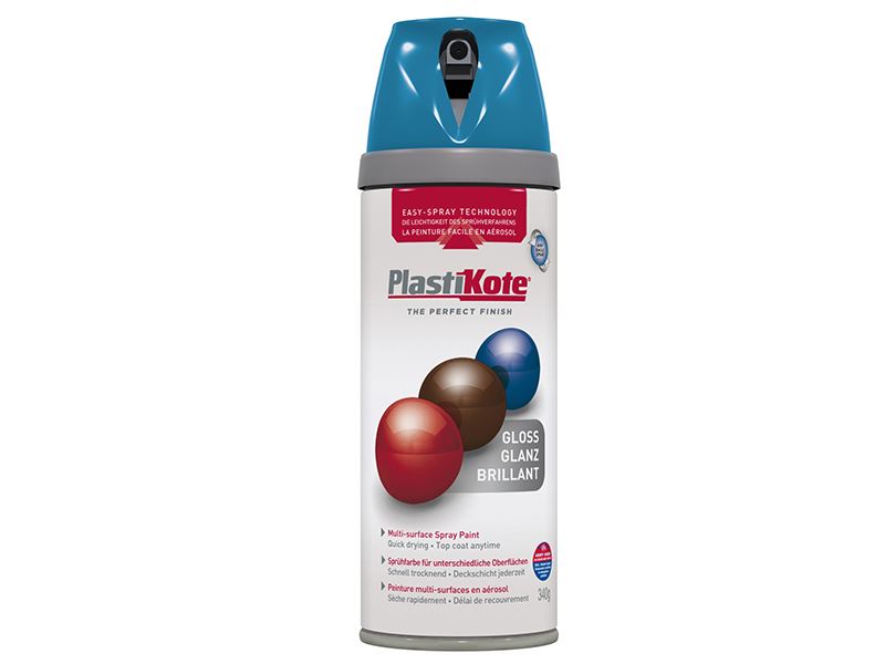PlastiKote Pintura en Spray Brillante Twist & Spray Color Exotic Sea, 400ml