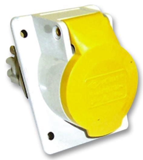 PRO POWER - Prise panneau CEE 16A 110V, 2P+E, Jaune, IP44