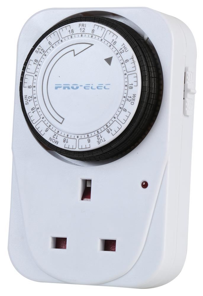 PRO ELEC Mechanický týdenní časovač, analogový, 13A