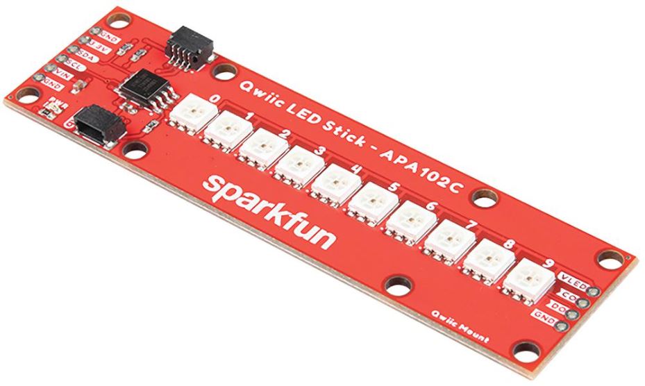 SPARKFUN Qwiic RGB LED Stick with APA102C, 10 Addressable LEDs