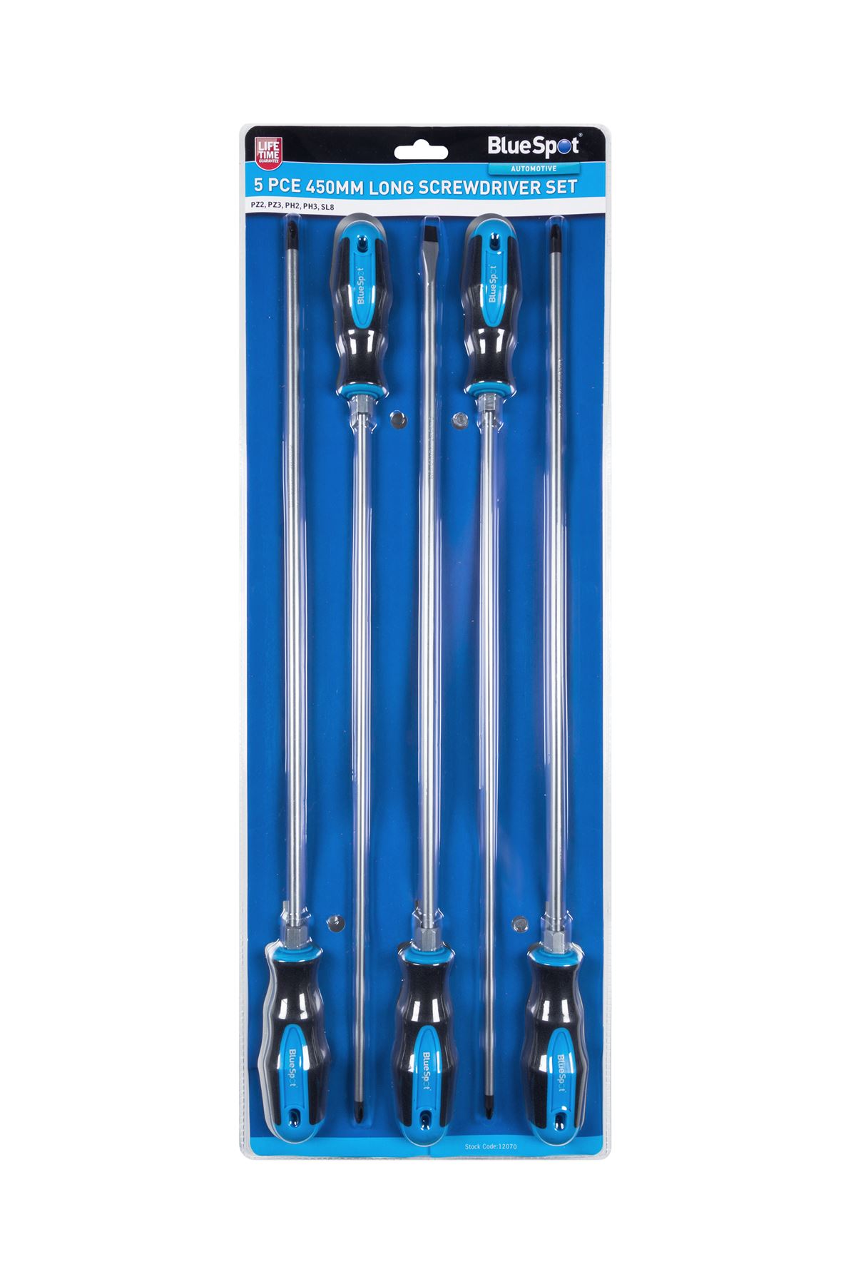 Blue Spot Tools - Kit de 5 tournevis extra-longs 450mm