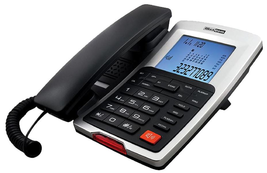MAXCOM KXT709 Corded Desktop Telephone, Black